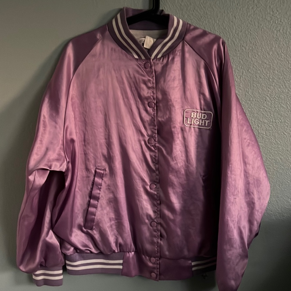Bud light purple bomer jacket